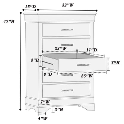 1 Piece Chest With Unique Drawers - Gray
