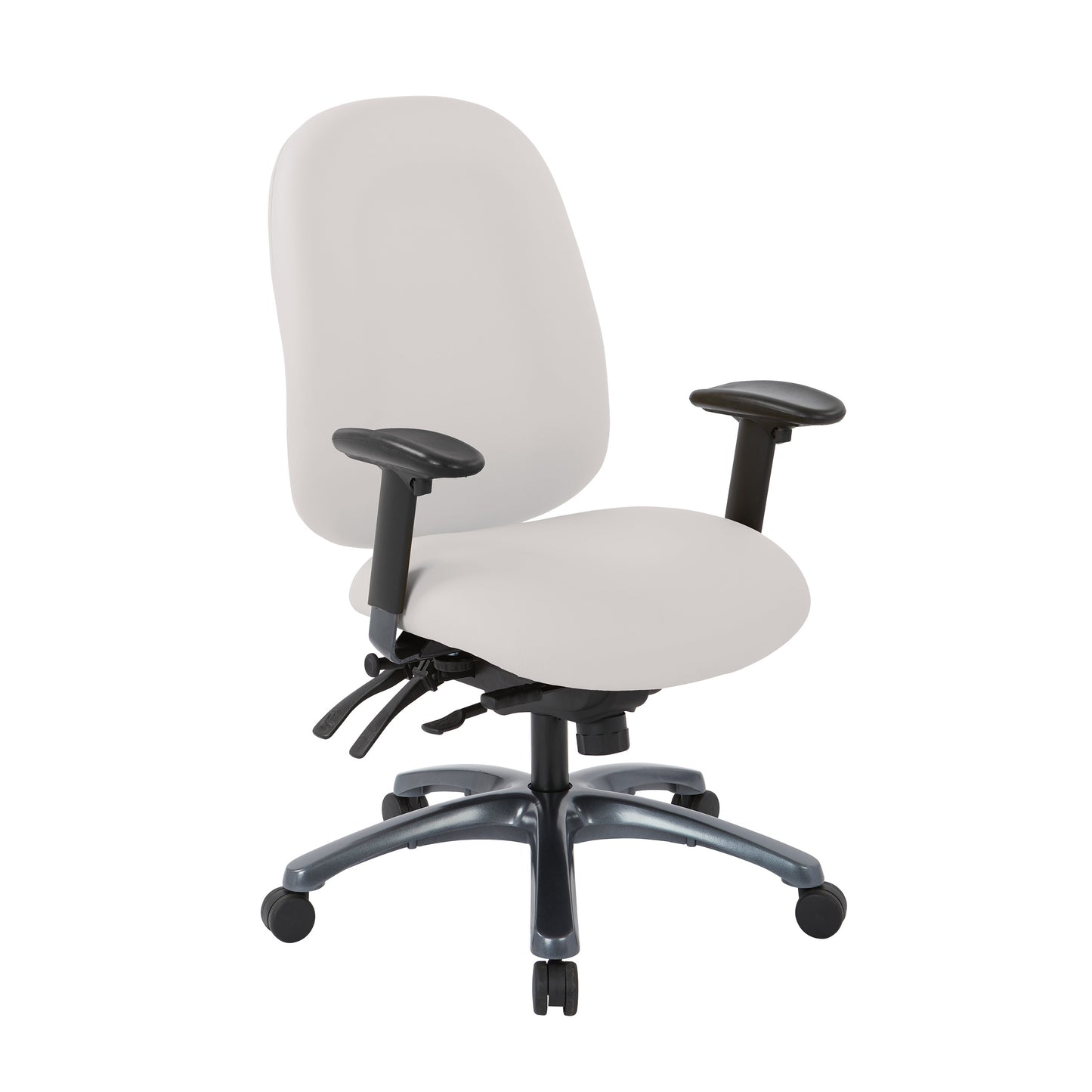 Multi-Function High Back Chair with Seat Slider and Titanium Finish Base