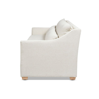 Ada - Flared Arm Contemporary Sofa With Lumbar Pillows - Flax White