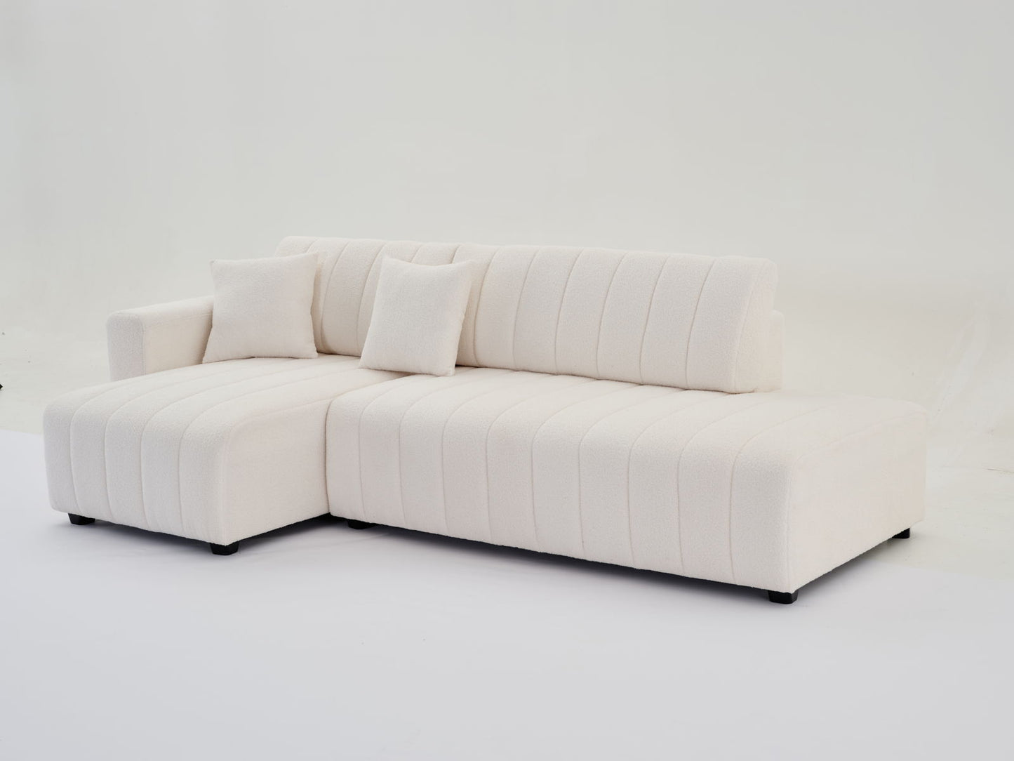 Jessica - Lamb Wool Sectional Sofa With Chaise, Versatile Configuration