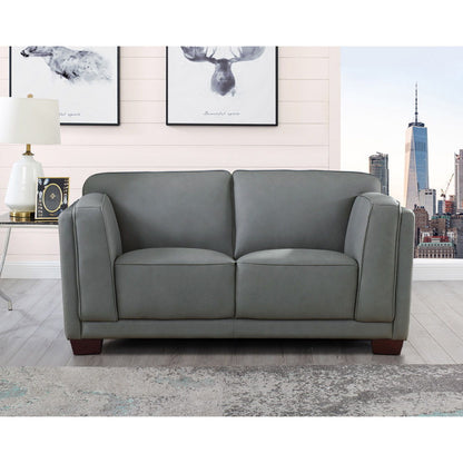 Marshall - Leather Loveseat - Slate