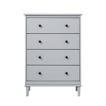 Classic 4 Drawer Solid Wood Dresser - Gray