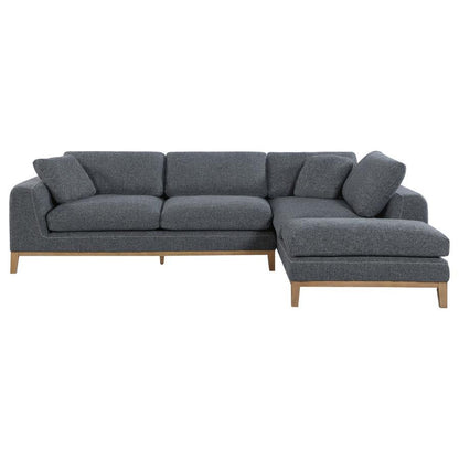 Persia - Upholstered Track Arm Sectional Sofa - Gray