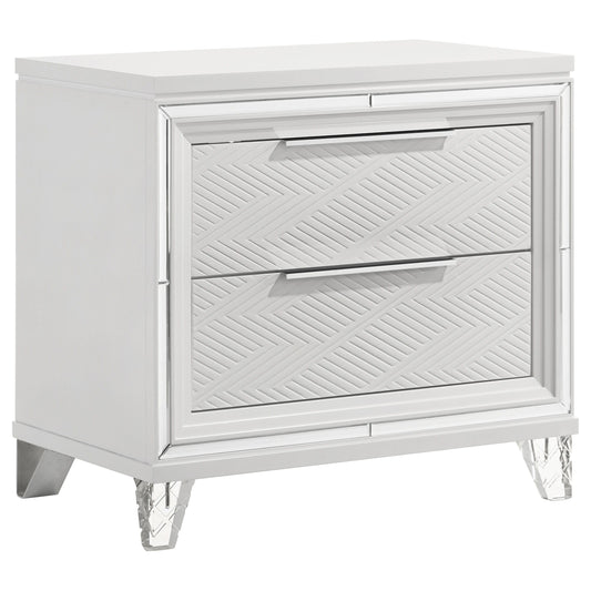 Marmore - 2-Drawer Nightstand Bedside Table - White