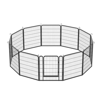 Heavy Duty Metal Playpen With Door, Dog Fence Pet Exercise Pen For Outdoor, Indoor