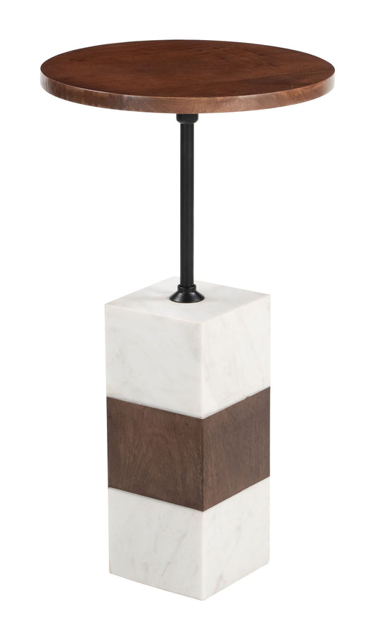 Stuk - Side Table - Brown & White