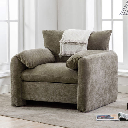 Modern Style Chenille Oversized Armchair Accent Chair Single Sofa Lounge Chair For Living Room, Bedroom