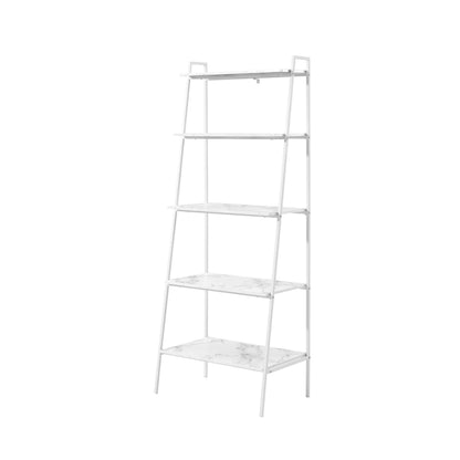 Modern Ladder Bookshelf - White / White