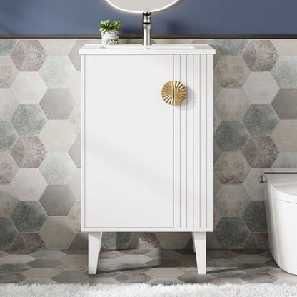 Bathroom Vanity With Sink, Soft-Close Door, Half-Moon Pulls