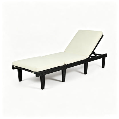 Ariana - Chaise Lounge With Cushion For Outdoor - Black