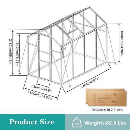 Gain Height Windproof Greenhouse With Raised Base
