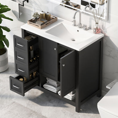 Modern Bathroom Vanity With Sink Top, 2 Doors And 2 Drawers