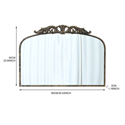 Handmade Arched Mirror, Ornate Baroque For Entryway - Antique Bronze