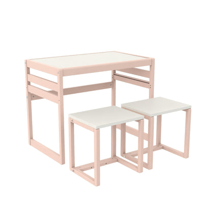 Signy - 3 Piece Activity Table Set - Pink / White