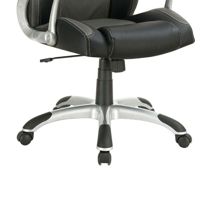 Swivel Office Chair With Casters And Adjustable Height - Black