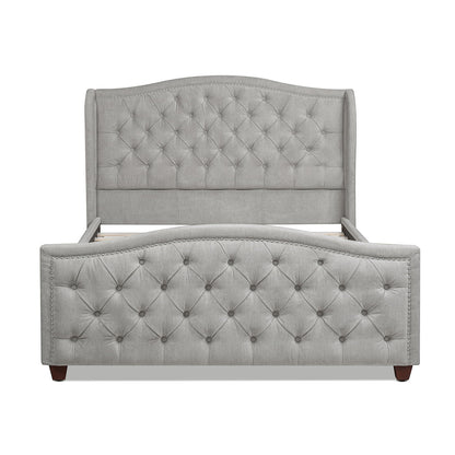 Fontana - Queen Wingback Upholstered Platform Bed Frame