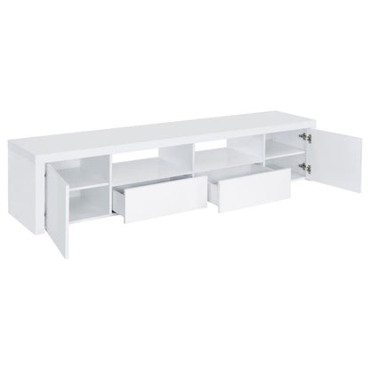 Jude - 2 Door Engineered Wood TV Stand - High Gloss White