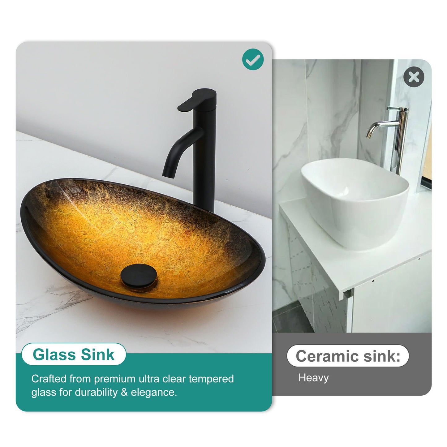 Veined Vessel Sink With Pop Up Drain, Boat Shape Bathroom Sink Above Counter - Gold