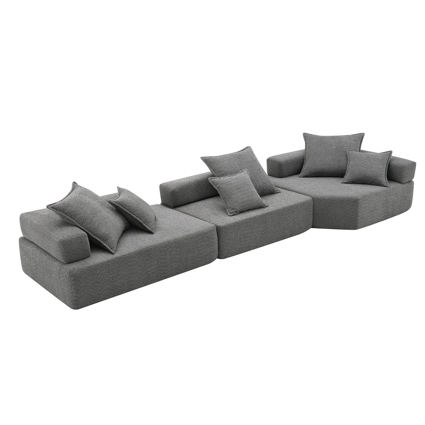 Oversized Modular Sectional Sofa, Luxury Boucle Floor Couch Set, Convertible Sleeper Couch, Spacious Foam-Filled Sofa Bed For Living Room