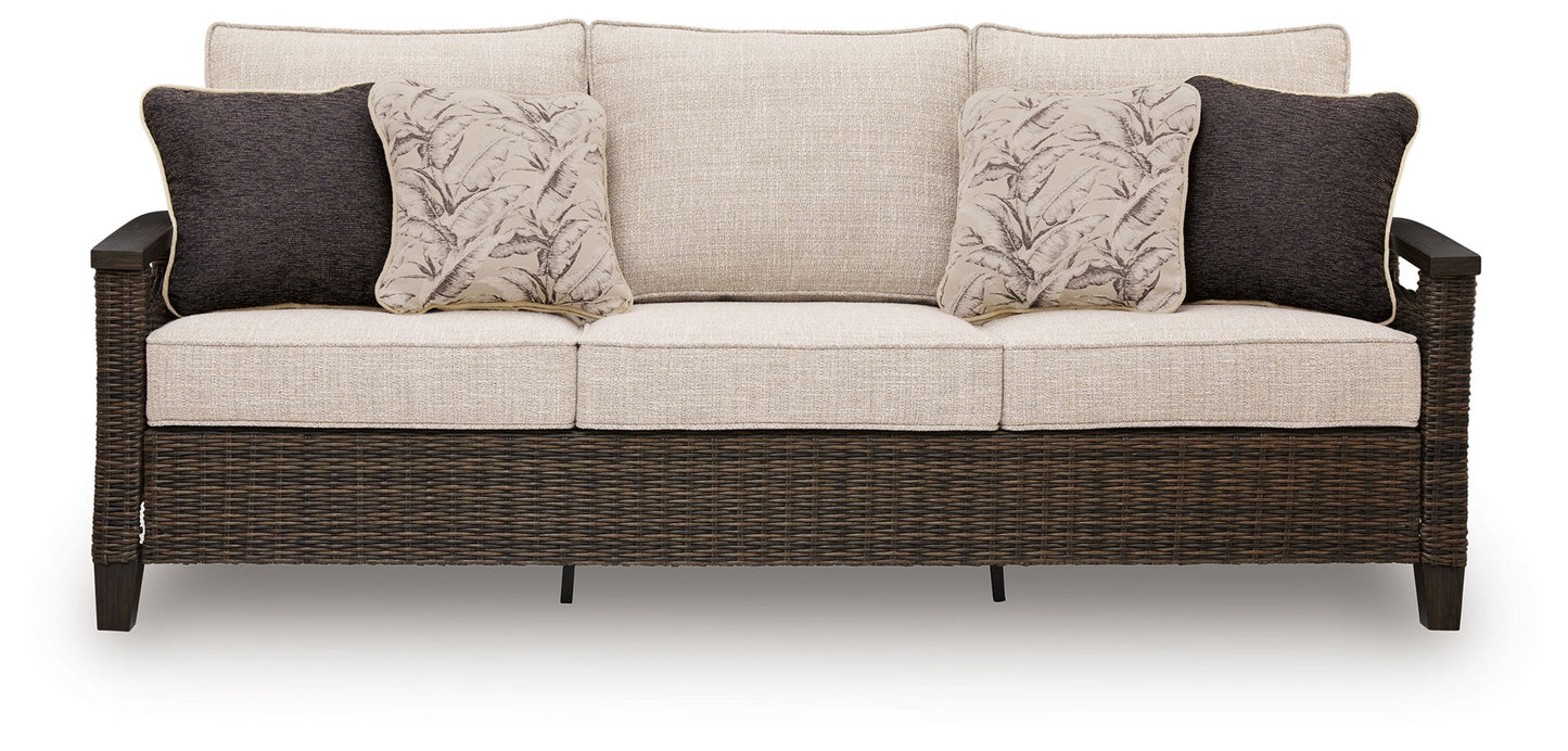 Drakes Beach - Sofa With Cushion - Dark Brown