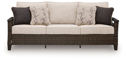 Drakes Beach - Sofa With Cushion - Dark Brown