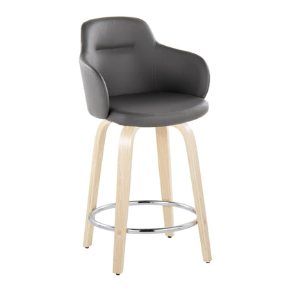 Boyne - Contemporary Fixed Height Counter Stool & Swivel With Round Footrest (Set of 2)