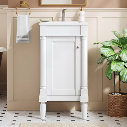 French Style Bathroom Cabinet With Sink, Adjustable Shelf