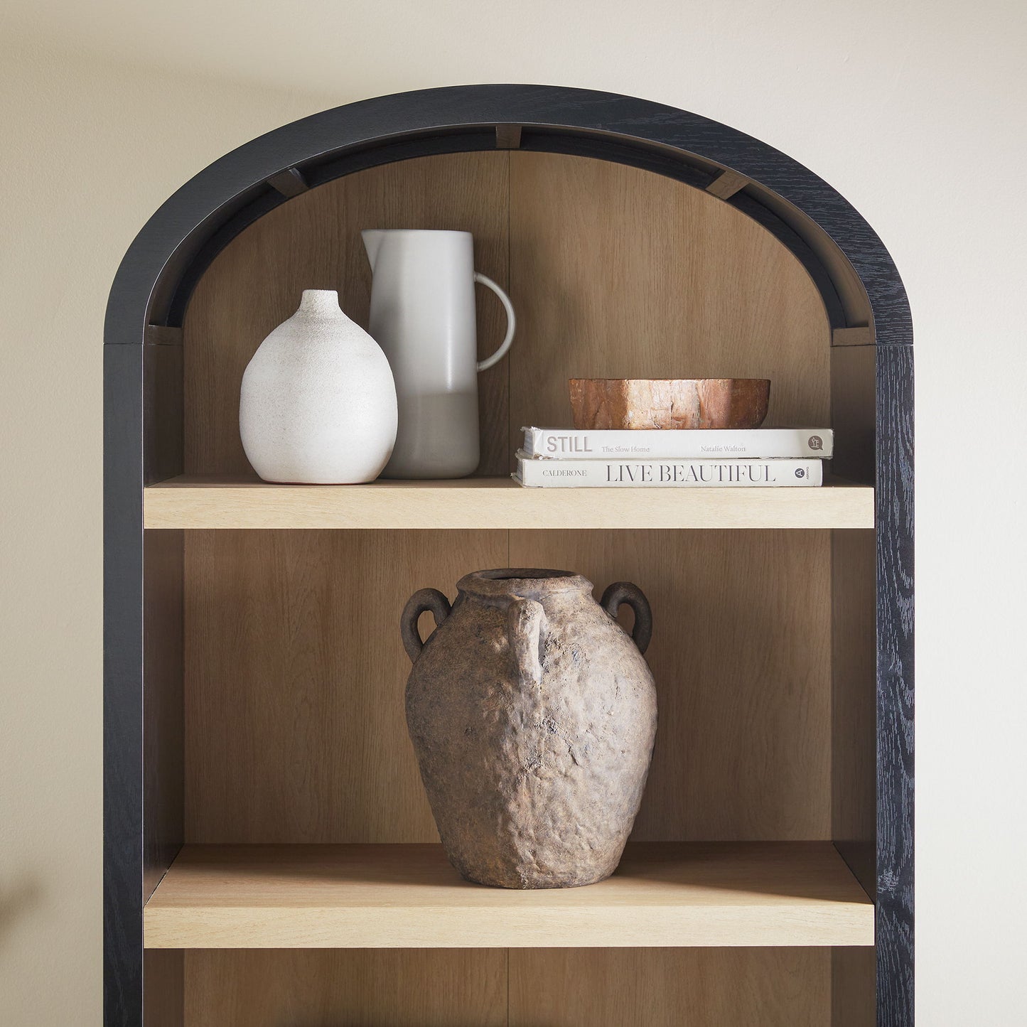 Modern 5 Shelf Open Arched Bookshelf