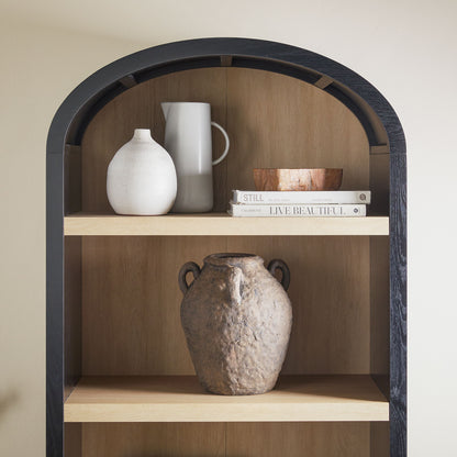 Modern 5 Shelf Open Arched Bookshelf