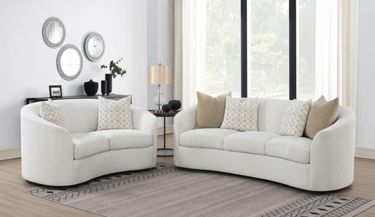 Rainn - Boucle Upholstered Sloped Arm Sofa Set