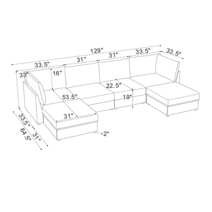 Modern Reversible Modular Sectional