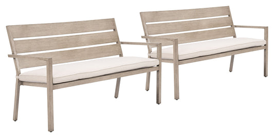 Reefline - Bench (Set of 2) - Gray / Light Brown