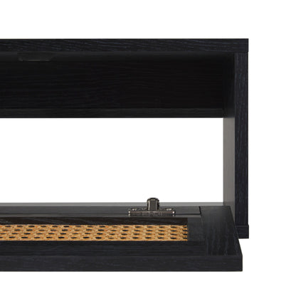 Modern Rattan Door Floating TV Stand For TVs Up To 65"