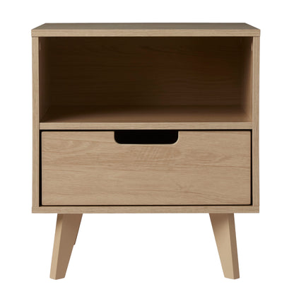 Modern 1 Drawer Nightstand With Open Cubby