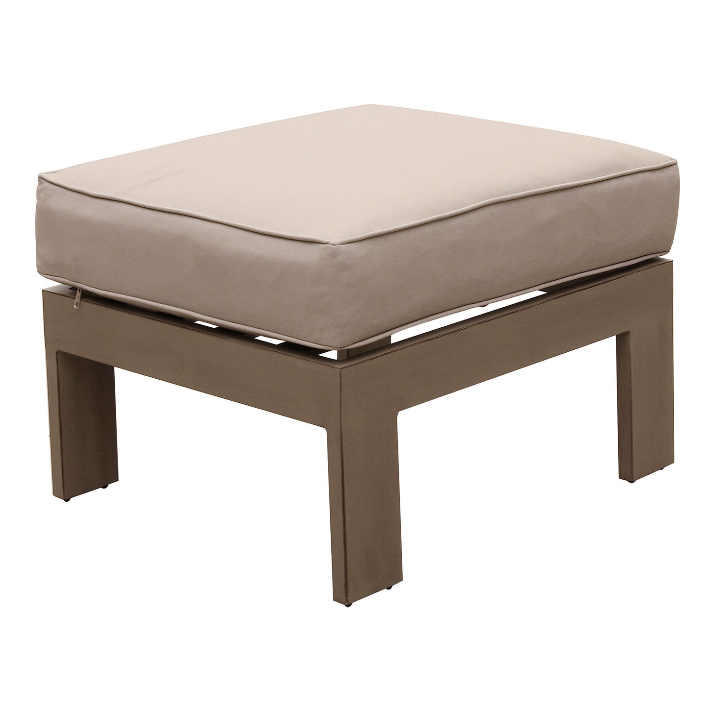 Patio Indoor Outdoor Aluminum Ottoman Footstool With Cushion