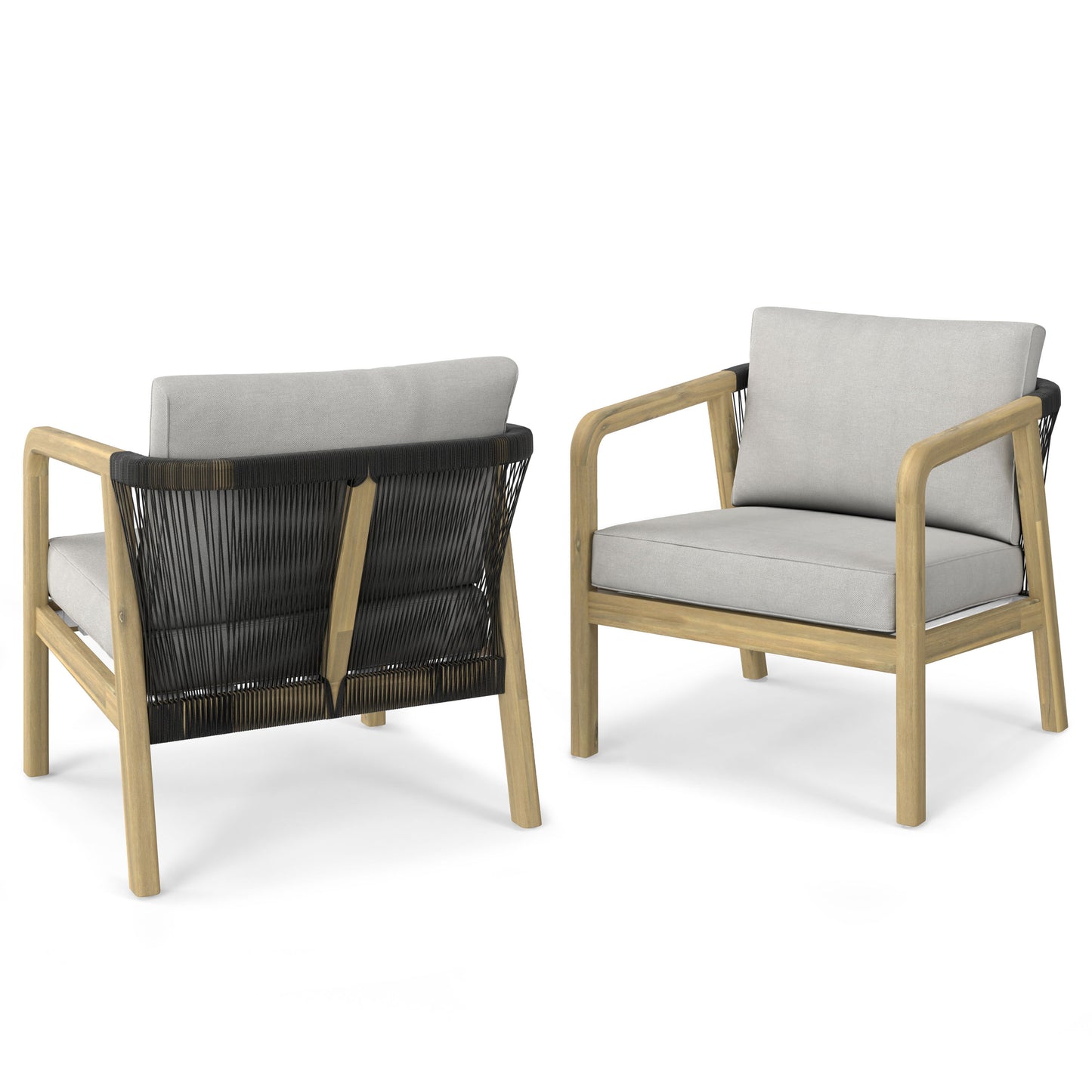 Palmetto - Outdoor Conversation Chair (Set of 2) - Stone Gray