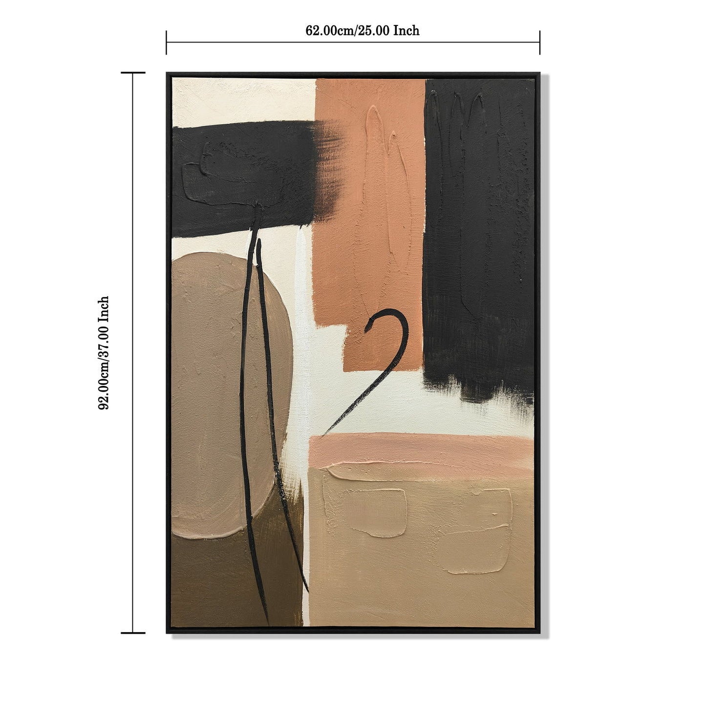 Framed Wall Art, Textured Canvas Painting, Decor For Living Room (Set of 2) - Terracotta