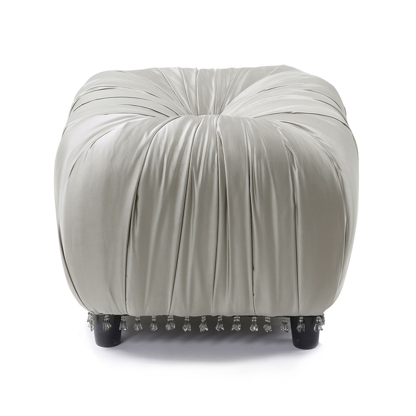 Gracie - Pleated Decorative Ottoman - Flint Gray