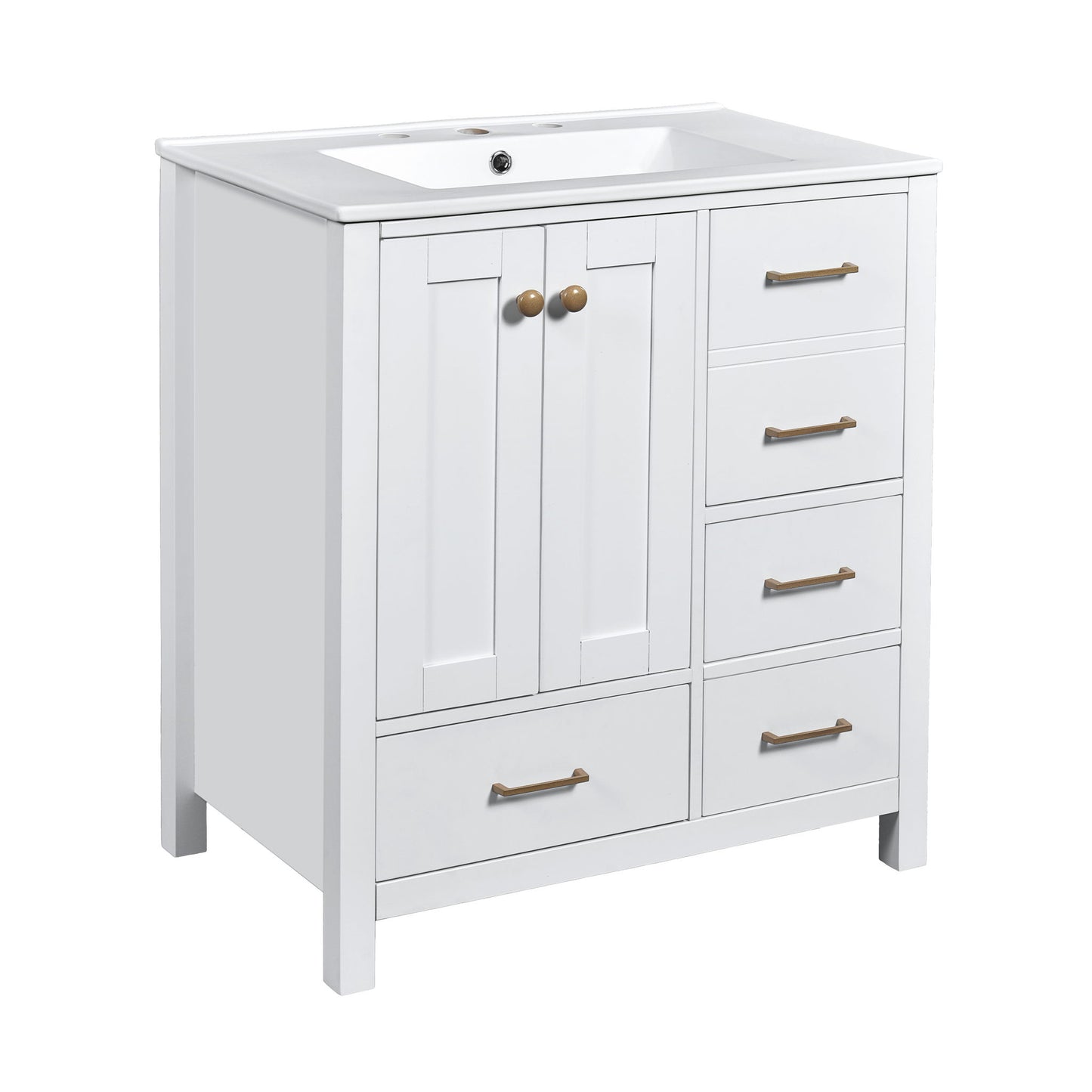 Retro Style Bathroom Vanity With Sink, Storage Cabinet