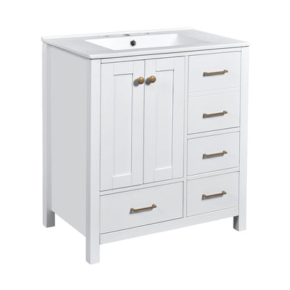 Retro Style Bathroom Vanity With Sink, Storage Cabinet