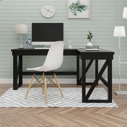 Crestwood - Lift Top L Desk - Black