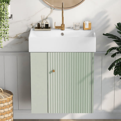 Modern Floating Bathroom Vanity With Ceramic Basin Perfect For Small Bathrooms