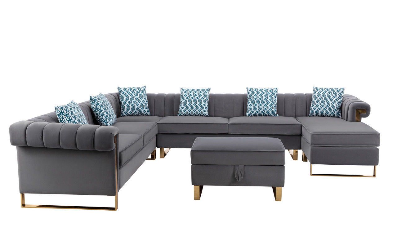 Maddie - Velvet Sectional Sofa