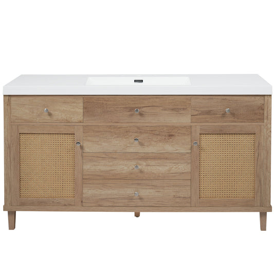 Bathroom Vanity With Sink, 5 Legs, Soft Close Drawers