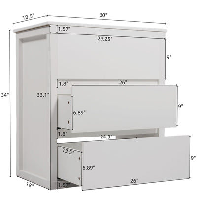 Freestanding Bathroom Vanity With Ceramic Sink, 2 Full Extension Drawers