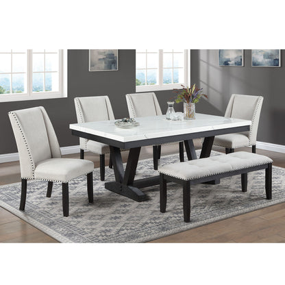Dining Set With Upholstered Wing Back Chairs