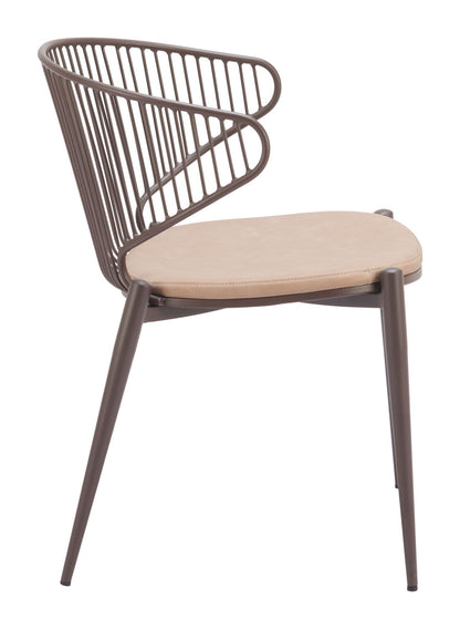 Silues - Dining Chair (Set of 2) - Taupe & Brown
