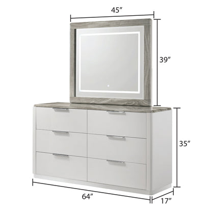 Jazz - LED Mirror With Touch Sensor Switch (Dresser Not Included) - White