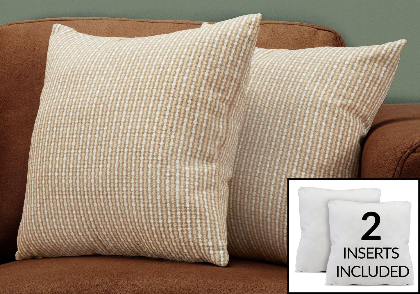 Pillows, Square, Insert Included, Decorative Throw, Hypoallergenic