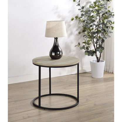 Arrize - Round Side End Table - Pine Wood
